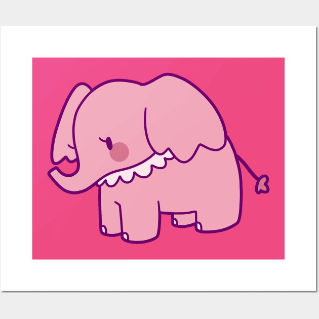 Pretty Pink Elephant Wall Art by saradaboru